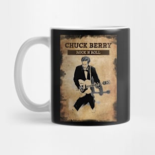 Vintage Old Paper 80s Style Chuck berry legends Mug